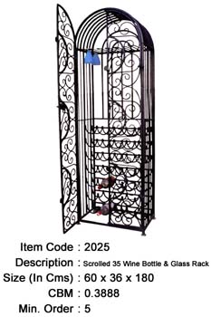 Wrought Iron Wine Cabinet Manufacturer, Exporter And Wholesaler India