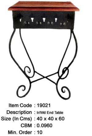 Wrought Iron Wooden Top End, Side Table Manufacturer, Exporter And Wholesaler India