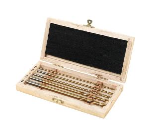 5 hss left hand cutting drills wooden box