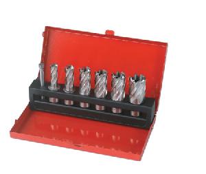 Hss Annular Cutters, 25 Mm Cutting Depth, With Weldon Shank, 6 Pcs In A Metal Box