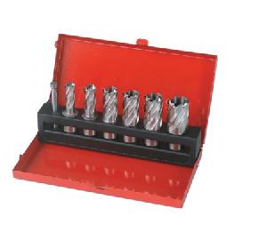 Hss Annular Cutters, 25 Mm Cutting Depth, With Weldon Shank, 6 Pcs In A Metal Box