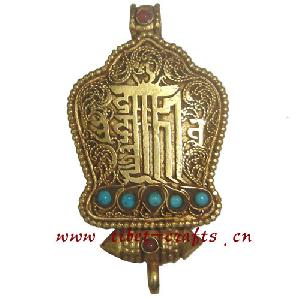Gold Tibetan Buddhist Om Prayer Box