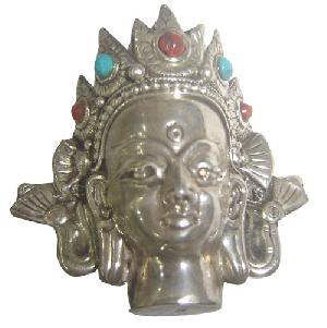 Sterling Silver Head Of Buddha Pendant