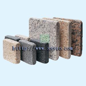 Paving Stone Or Curbstone With Mesh Mount On Back