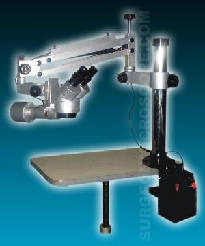 Student Operating Microscope