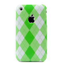 Lattice Pattern Texture Plastic Back Case For Apple Iphone Green