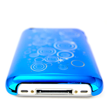 premium titanium plated transparent circles pattern case cover apple iphone 3gs 3g blue