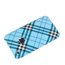 Tartan Plastic Back Case Hard Cover For 3gs , 3g Blue