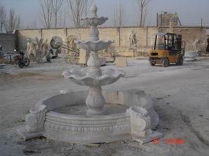 Three-tiers Natural White Marble Fountain