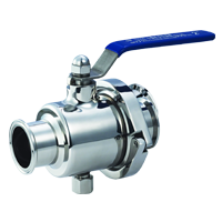 sanitary clamped zero retention ball valve