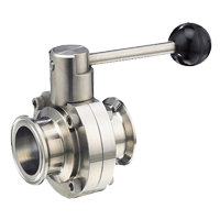 sanitary stainless steel clamped butterfly valve