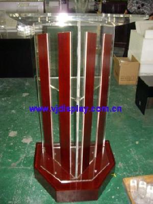 Acrylic Lectern With Wood Base
