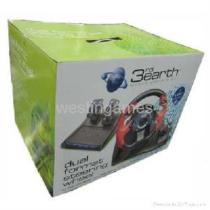 ps2 xbox 2in1 dual format steering wheel 3rd earth