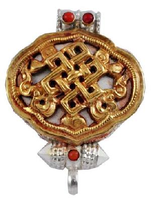 Eternity Knot Sterling Silver And Gold Prayer Box Ghau