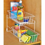 undershelf wire baskets sliding drawer mesh cabinet