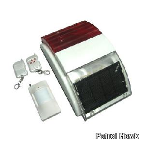 solar powered wireless sound light warning alarm system