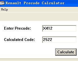 Sell Renault Precode Code Calculator All New Renault Philips, Vdo, Pioneer / Some Peugeot And All W