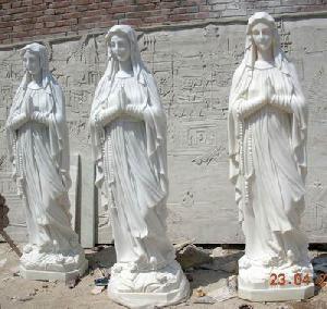 White Marble Holy Mother Statue, Carving, Sculpture