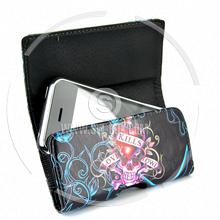 wallet magnetic flip tattoo pattern convex edge soft leather case iphone 3gs 3g