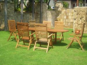 Java Curve Reclining Set From Tropical Country Indonesia, Made From Teak