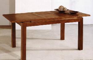 Rec. Ext. Dining Table From Mahogany Wood With Medium Brown Color