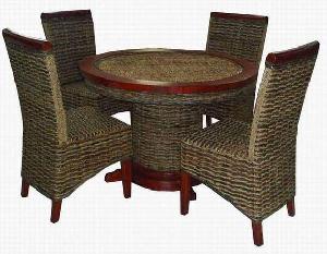 java round dining water hyacinth rattan