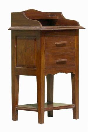 Mahkota Light Stand With 2 Drawers Made From Mahogany Wood