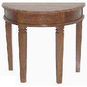 Dry Mahogany Half Moon Table With 1 Drawer. Hotel, Restaurant And Home Furniture. Java Indonesia