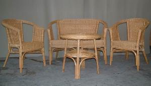 Fabion Rattan Furniture Set In Gliss Brown Color