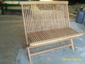 Garden, Hotel And Beach Folding Bench Made From Teak.