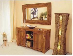 Mahogany And Teak Bali Cabinet 2 Doors With Mirror Home And Hotel Antique Furniture