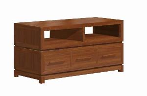 Minimalist Small Tv Stand Cabinet 3 Drawers, Mahogany, Indoor Furniture