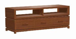 Minimalist Tv Stand Cabinet With 3 Drawers, Mahogany Solid, Home And Hotel Furniture, Indonesia