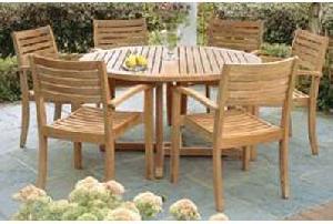 teak butterfly round table 120 cm stacking chair outdoor indoor