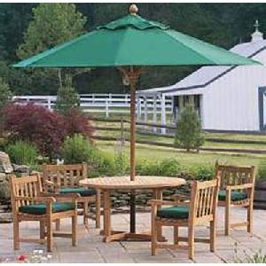 teak garden arm chair round table 120 cm umbrella terrace hotel restaurant