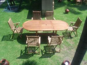 teak garden dorset reclining chair oval extension table 100 x 180 240 76 cm