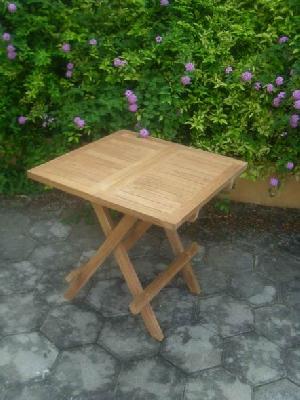 Teak Slat Small Picnic Table. Folding For Garden, Home And Hotel.