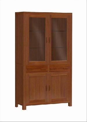 Vitrine Armoire Aparador 2 Drawers With Glass Doors Made From Mahogany For Home, Restaurant And Hote