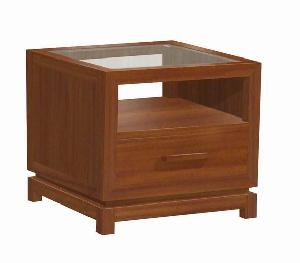 y 032 square table 50 cm glass 2 drawers mahogany teak furniture