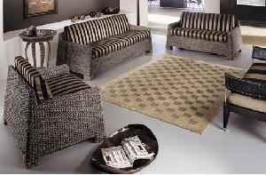 Elegance Sofa 2 And 3 Seater Water Hyacinth, Wood Frame Gliss Brown Java Indonesia