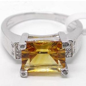 Sell Sterling Silver Natural Citrine Ring Size Gem Weight 2.119ct , Bracket Weight 2.0442g