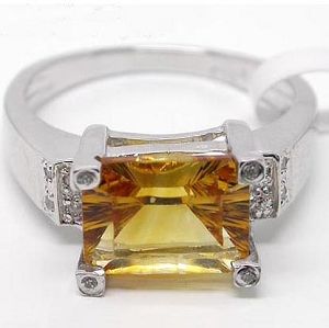 sterling silver citrine ring gem 2 119ct bracket 0442g