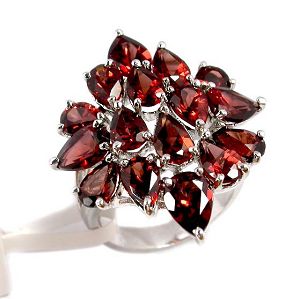 Sell Sterling Silver Natural Garnet Ring Item #j0406450s