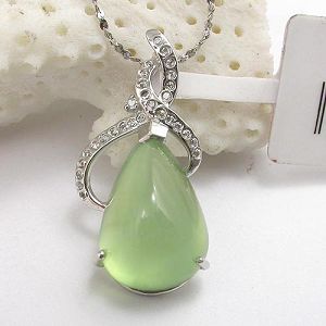 Sterling Silver Gemstone Jewelry, Wholesale 925silver Natural Prehnite Pendant