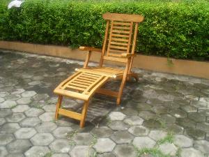 Horizontal Slats Steamer Decking 5 Position Chair Teak, Outdoor Garden Furniture Indonesia