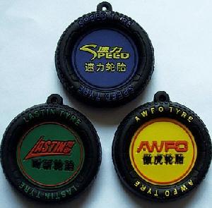 wholesale promotional gifts pvc tire keychain