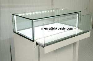 Glossy White Display Showcases Used High Power Led Lightings