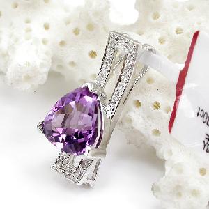 factory sterling silver amethyst pendant brass cz jewelry fashion