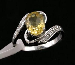 Factory For Sterling Silver Natural Citrine Ring, Cz Jewelry , Tourmaline Ring, Smoky Quartz Pendant