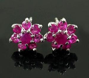 Factory For Sterling Silver Natural Ruby Stud Earring, Blue Topaz / Amethyst Ring, Brass Cz Jewelry